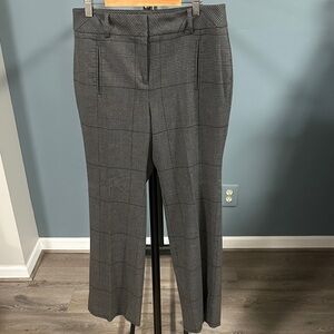 LOFT Curvy Gray Plaid Trousers